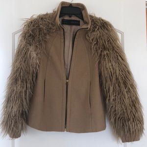 Zara wool/Mongolian fur jacket.